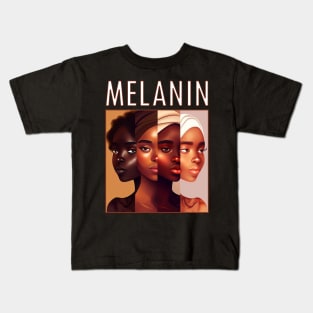 Afrocentric Melanin Shades Black Women Kids T-Shirt